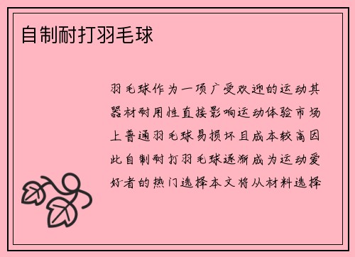 自制耐打羽毛球